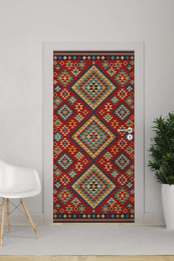 Geleneksel Kilim Desenli Dekoratif Kapı Giydirme 9877