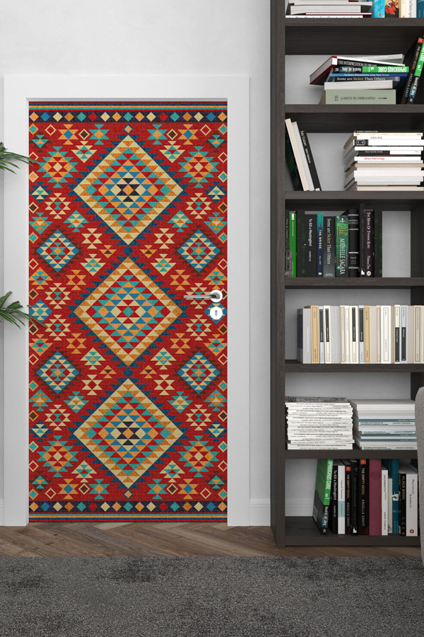 Geleneksel Kilim Desenli Dekoratif Kapı Giydirme 9877