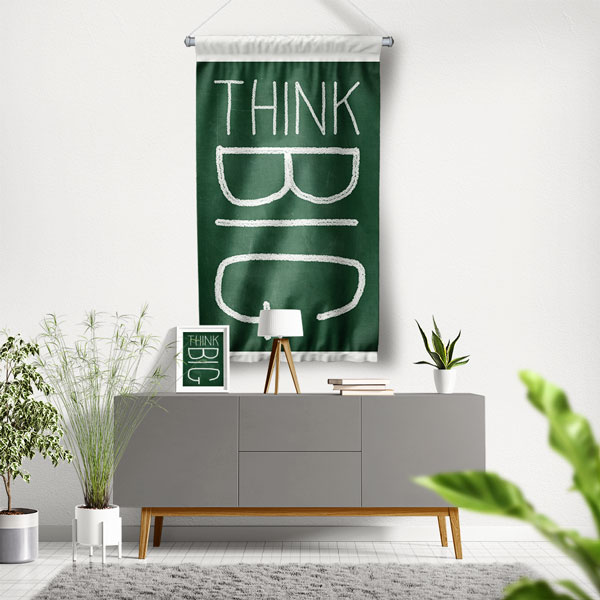 Think Big İngilizce Eğitim Duvar Flaması 8045