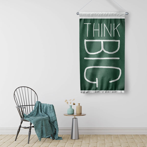 Think Big İngilizce Eğitim Duvar Flaması 8045