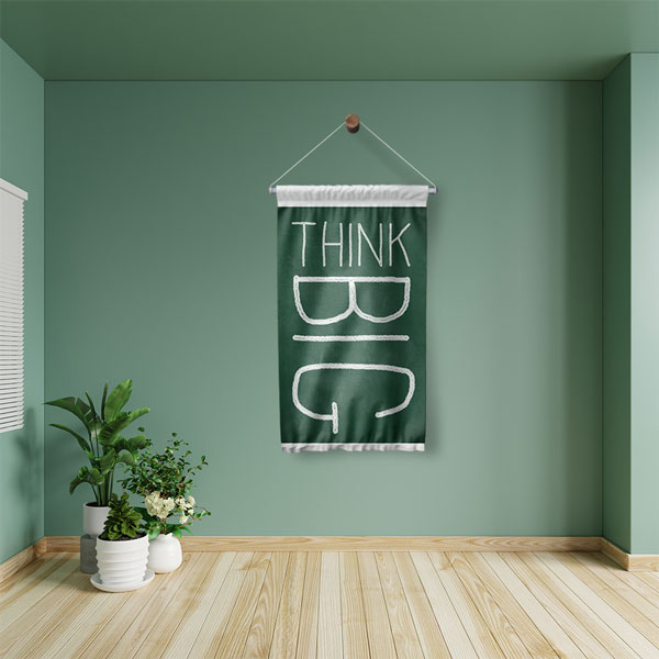 Think Big İngilizce Eğitim Duvar Flaması 8045