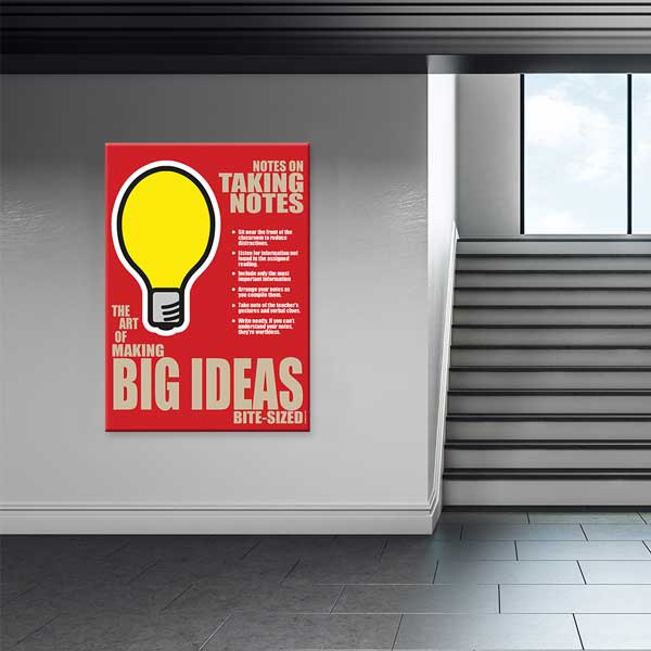classroom-wall-displays-b-564-02 Not Alma Teknikleri ve Büyük Fikirler Motivasyon Poster Tablo – B-564