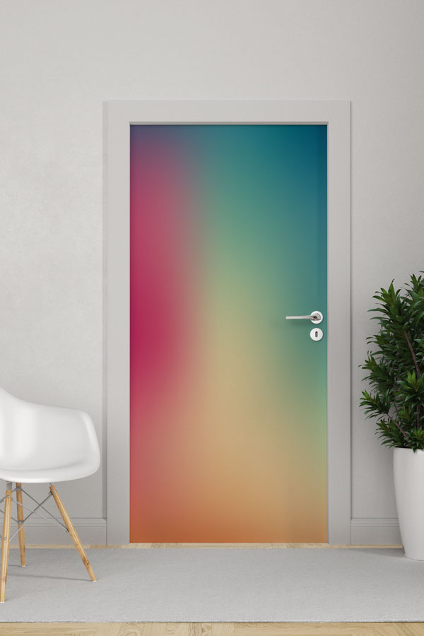 Renkli Degrade Minimal Kapı Giydirme Tasarımı 9254