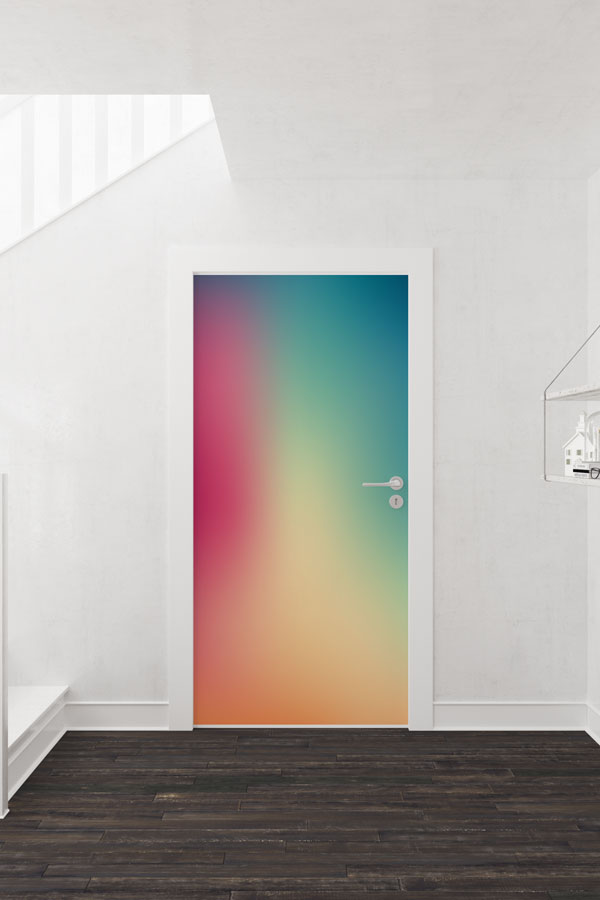 Renkli Degrade Minimal Kapı Giydirme Tasarımı 9254