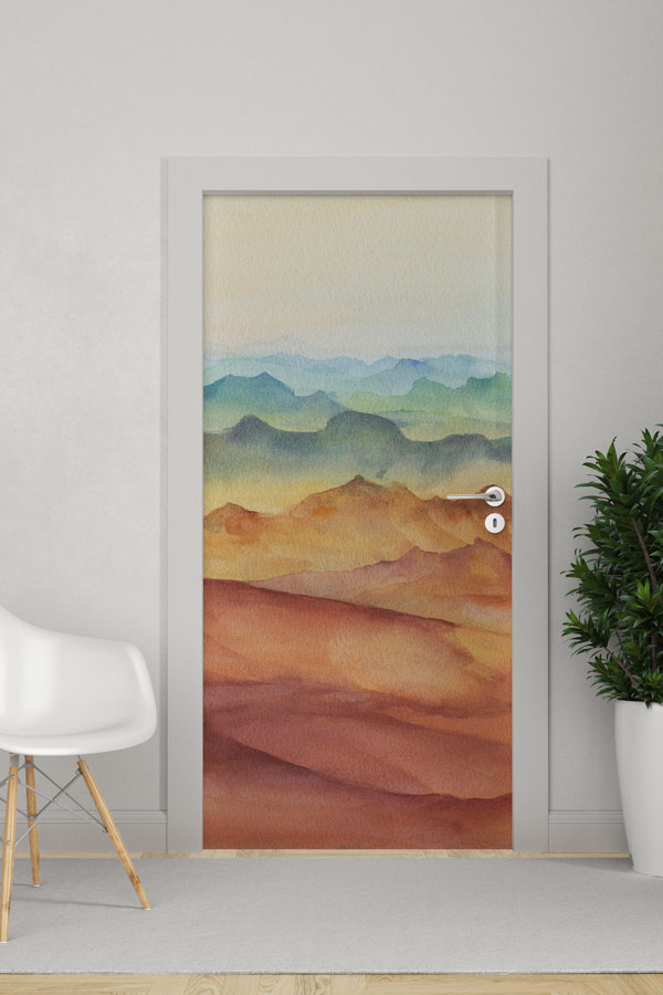 Pastel Dağ Manzarası Kapı Tasarımı 9269