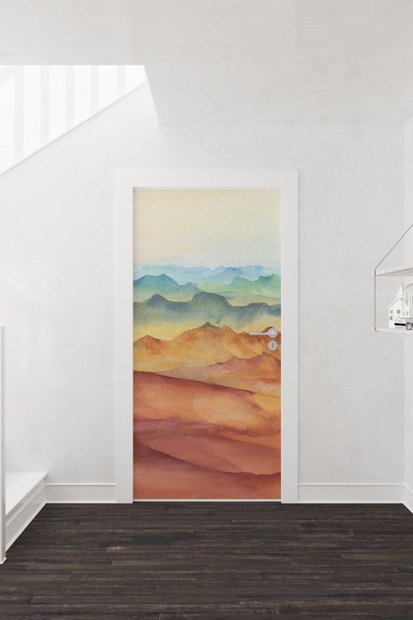 Pastel Dağ Manzarası Kapı Tasarımı 9269