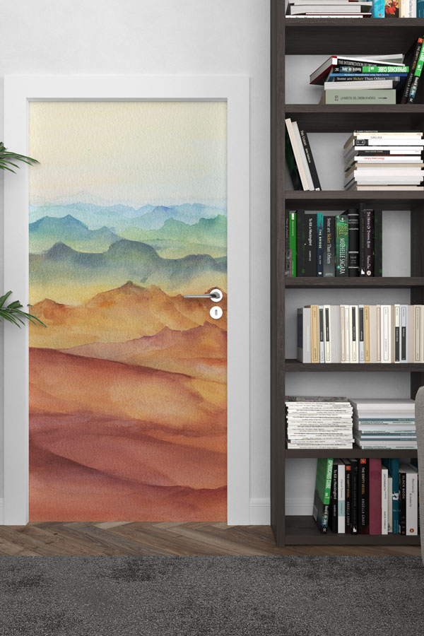 Pastel Dağ Manzarası Kapı Tasarımı 9269