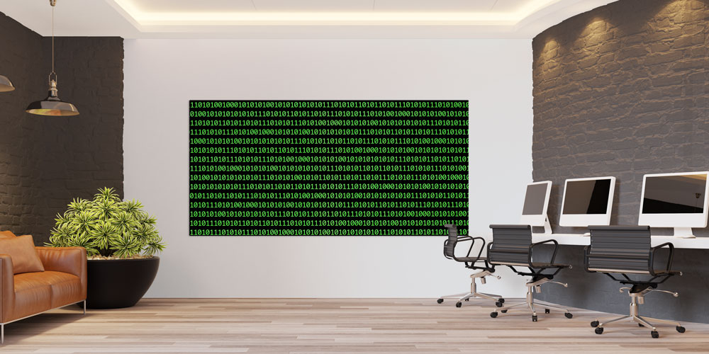 Binary Kod Desenli Modern Teknoloji Temalı Büyük Ebat Duvar Dekoru – 7787-DK