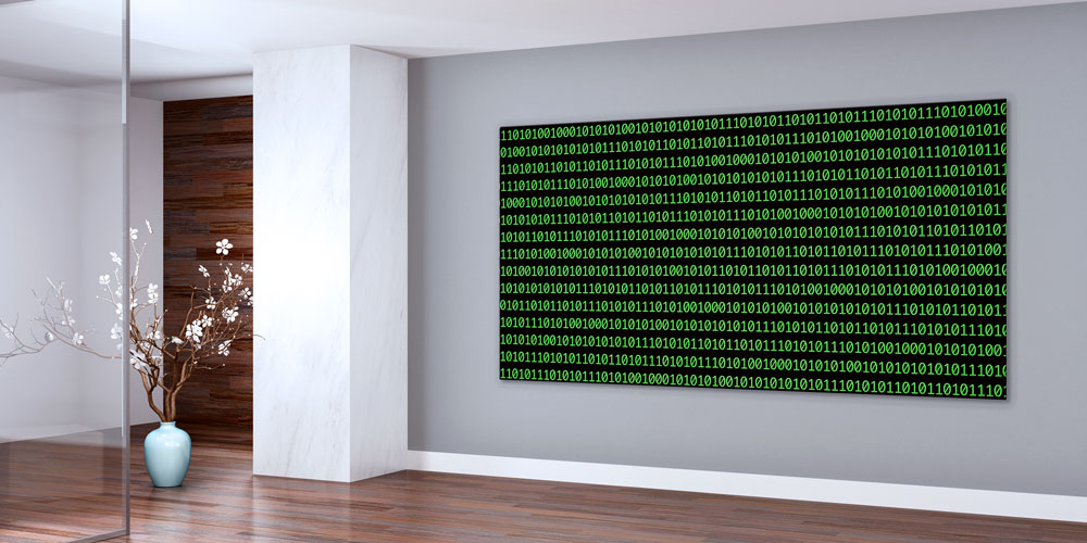 Binary Kod Desenli Modern Teknoloji Temalı Büyük Ebat Duvar Dekoru – 7787-DK