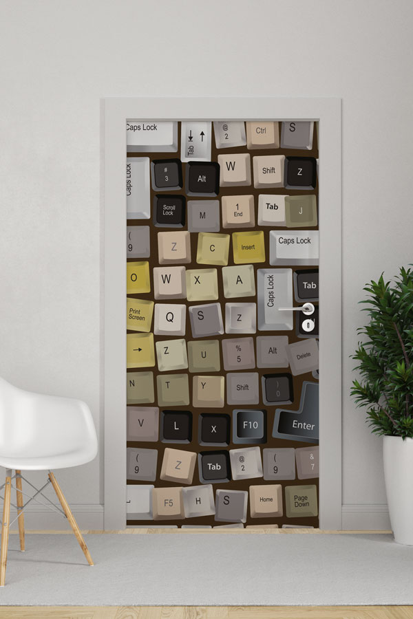 Klavye Tuşları Kapı Giydirme - BT Sınıfı & Gamer Odası Dekoru 8883