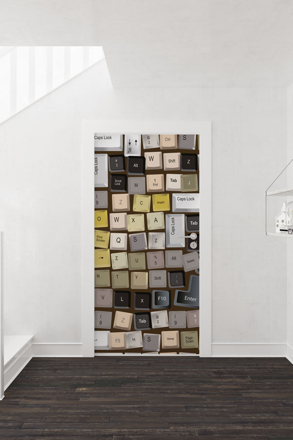 Klavye Tuşları Kapı Giydirme - BT Sınıfı & Gamer Odası Dekoru 8883