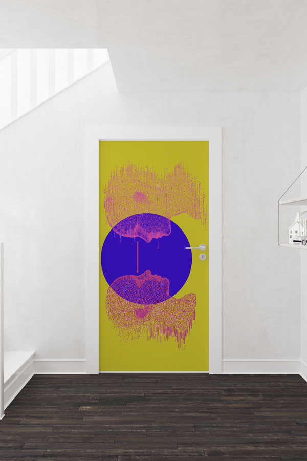 computer-class-door-art-8896-01 Soyut Dijital Yüzler Kapı Giydirme - Yaratıcı Alanlar & Teknoloji Ofisleri 8896