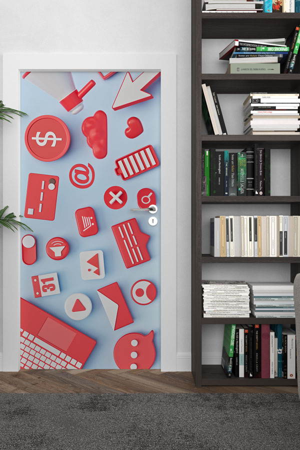 3D Uygulama İkonları Kapı Giydirme - Dijital Tema ve Teknoloji Odaları 8911