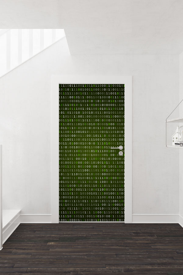 Binary Kod Desenli Kapı Giydirme - BT Sınıfı & Siber Güvenlik Teması 8884