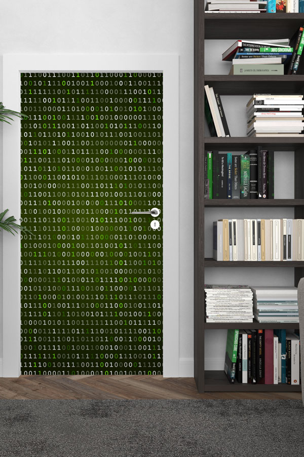 Binary Kod Desenli Kapı Giydirme - BT Sınıfı & Siber Güvenlik Teması 8884