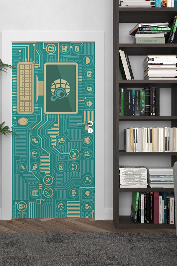 Devre Kartı ve Bilgisayar Temalı Kapı Giydirme - BT Sınıfı & Teknoloji Alanları 8886