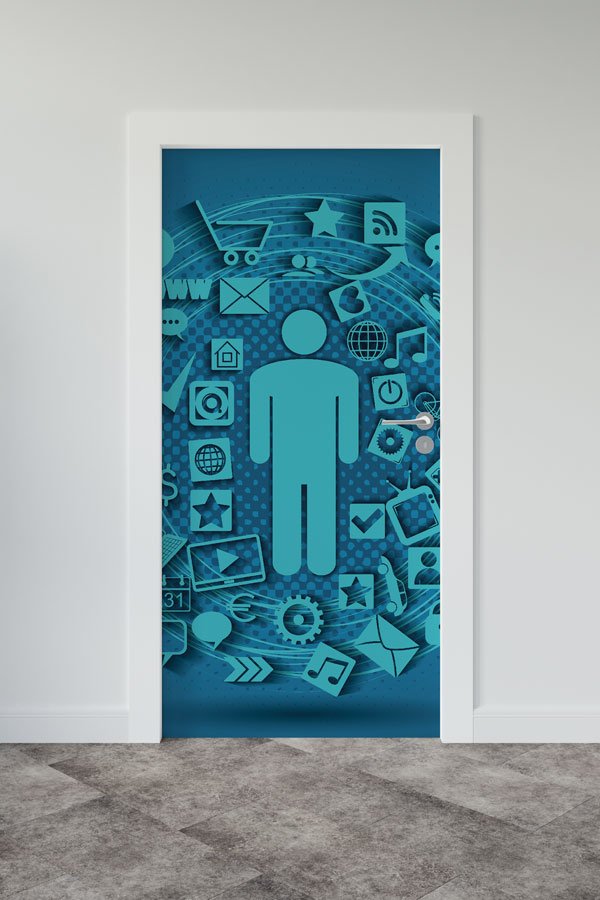 computer-class-door-design-8882-00 Dijital İnsan ve İkonlar Kapı Giydirme - BT Sınıfı & Teknoloji Ofisleri 8882