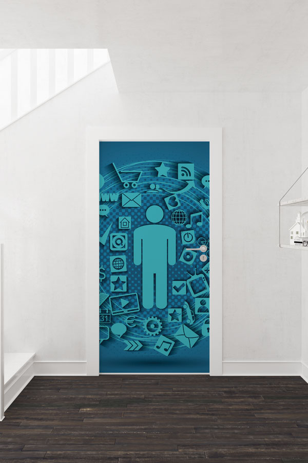 computer-class-door-design-8882-01 Dijital İnsan ve İkonlar Kapı Giydirme - BT Sınıfı & Teknoloji Ofisleri 8882