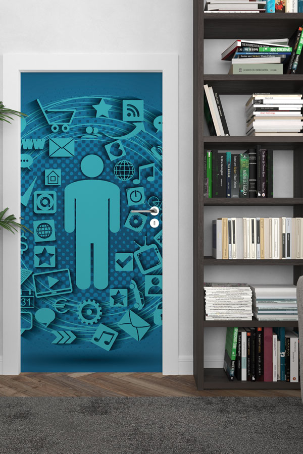 computer-class-door-design-8882-02 Dijital İnsan ve İkonlar Kapı Giydirme - BT Sınıfı & Teknoloji Ofisleri 8882