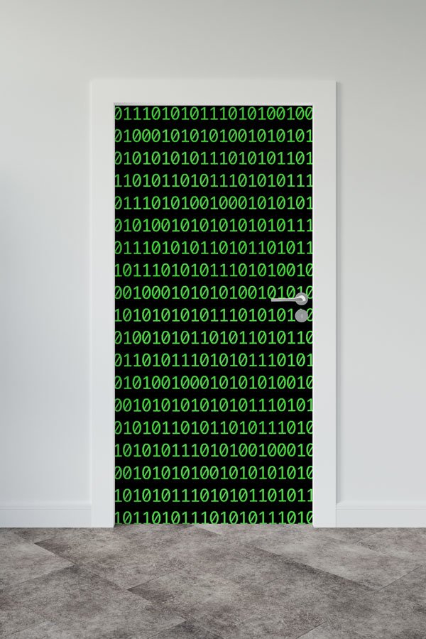 computer-class-door-design-8888-00 Binary Kod Desenli Kapı Giydirme - BT Sınıfı & Siber Güvenlik Teması 8888