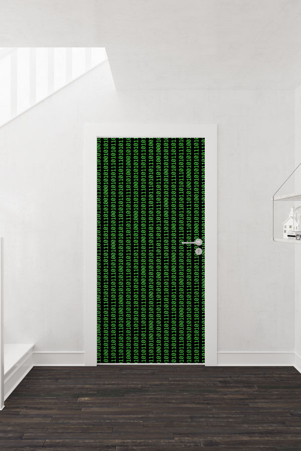 Binary Kod Desenli Kapı Giydirme - BT Sınıfı & Siber Güvenlik Teması 8888