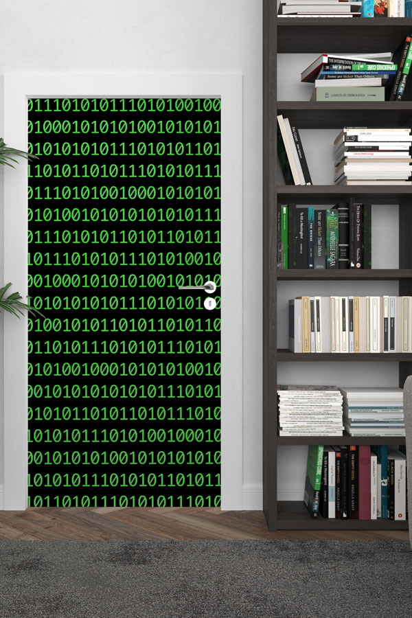 Binary Kod Desenli Kapı Giydirme - BT Sınıfı & Siber Güvenlik Teması 8888