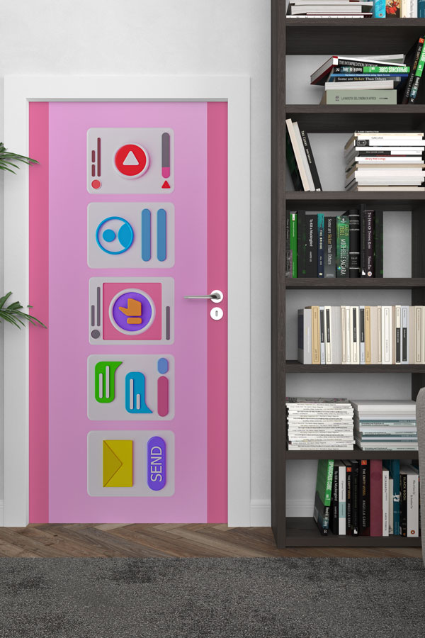 computer-class-door-design-8902-02 Dijital İkonlar ve Uygulamalar Kapı Giydirme - Çocuk & Teknoloji Odası 8902