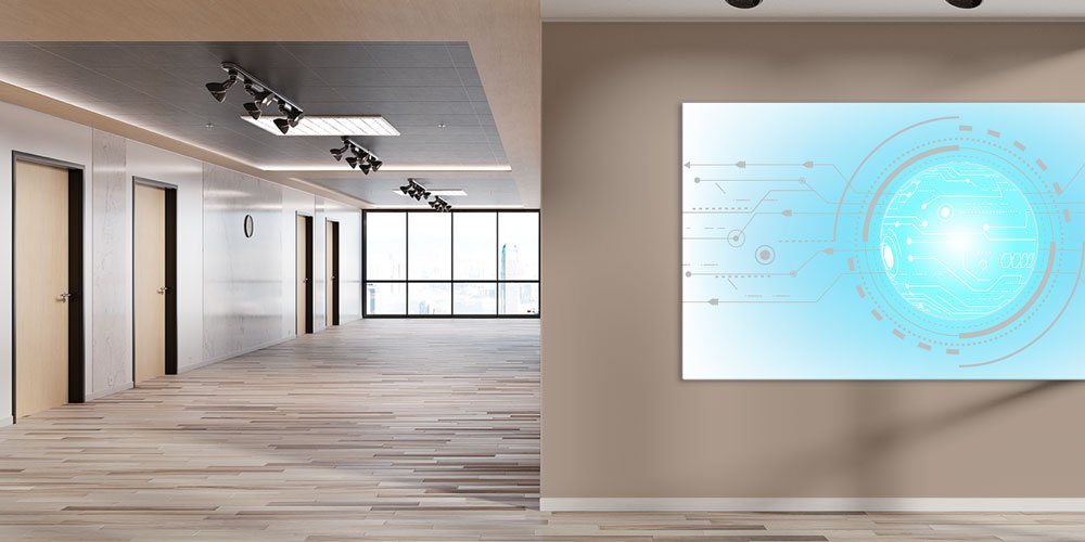 Mavi Teknoloji Devresi Temalı Dijital Soyut Büyük Ebat Duvar Dekoru – 7802-DK