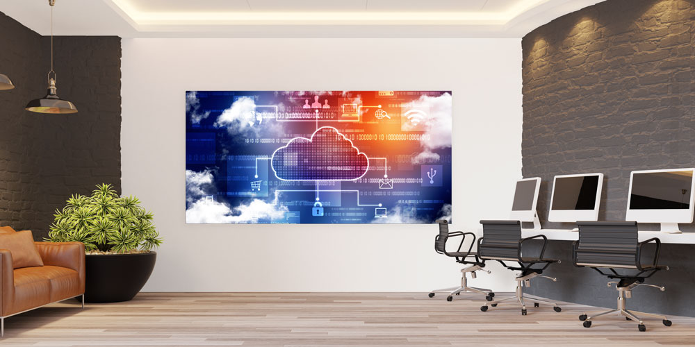 Bulut Bilişim ve Dijital Ağ Temalı Büyük Ebat Duvar Dekoru 7804
