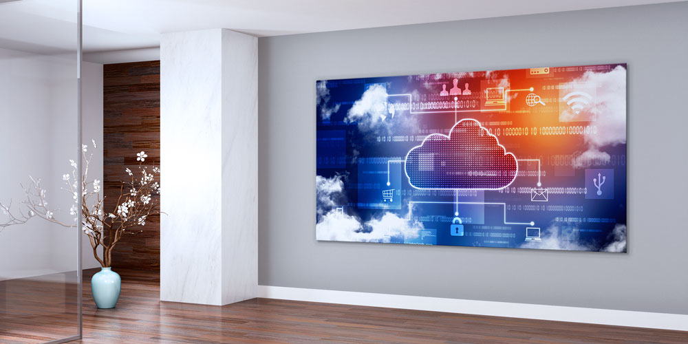 Bulut Bilişim ve Dijital Ağ Temalı Büyük Ebat Duvar Dekoru 7804