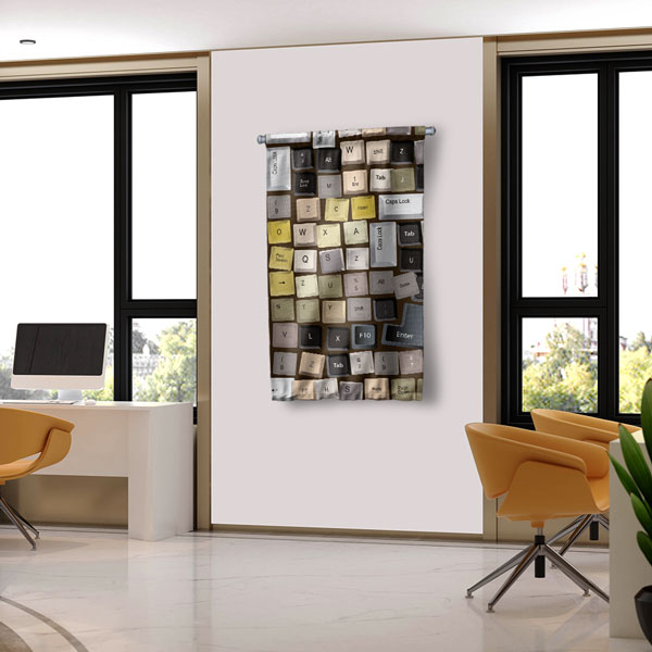 Klavye Tuşları Temalı Duvar Flaması - BT Sınıfı & Gamer Odası Dekoru 8015