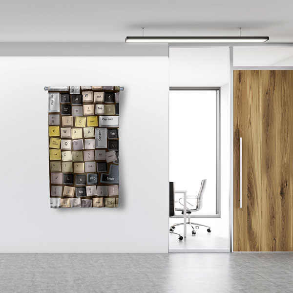 Klavye Tuşları Temalı Duvar Flaması - BT Sınıfı & Gamer Odası Dekoru 8015