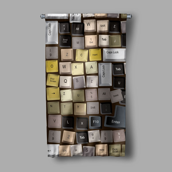 Klavye Tuşları Temalı Duvar Flaması - BT Sınıfı & Gamer Odası Dekoru 8015