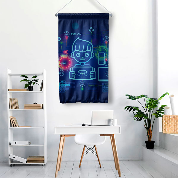 Çocuklar için Kodlama ve Robotik Duvar Flaması - BT Sınıfı & Oyun Odası 10228