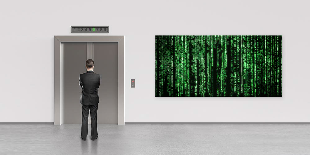 Matrix Kod Efektli Yeşil Işıklı Büyük Ebat Duvar Dekoru – 7796-DK