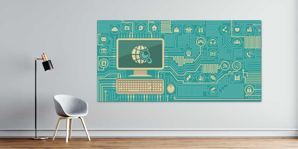 Bilgisayar Sınıfı Duvar Dekoru | Devre Temalı Büyük Ebat Poster 7975