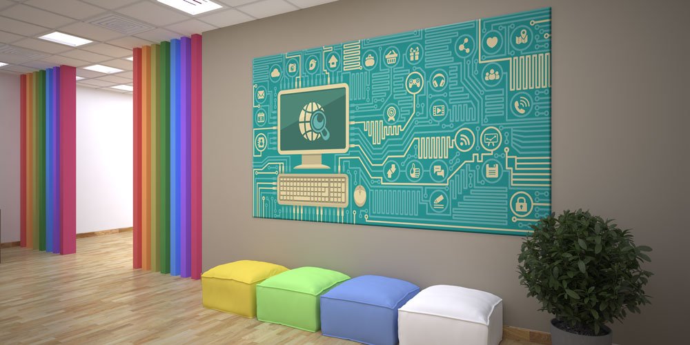 Bilgisayar Sınıfı Duvar Dekoru | Devre Temalı Büyük Ebat Poster 7975