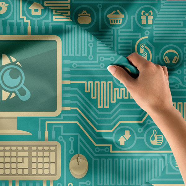 Bilgisayar ve Devre Kartı Temalı Duvar Örtüsü - BT Sınıfı & Teknoloji Odası 8271