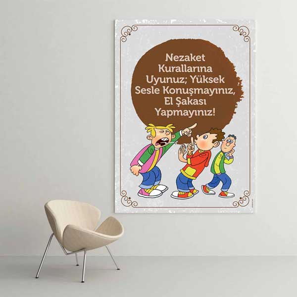 Sınıf Nezaket Kuralları Eğitim Posteri - Okullar İçin – B-412