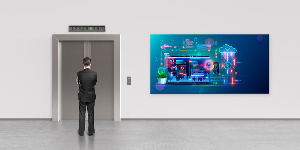 Yazılım Geliştirme ve Bulut Teknolojisi Temalı Dijital Büyük Ebat Duvar Dekoru 7803