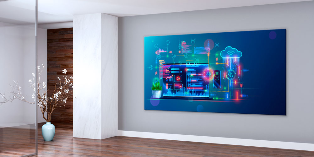 Yazılım Geliştirme ve Bulut Teknolojisi Temalı Dijital Büyük Ebat Duvar Dekoru 7803