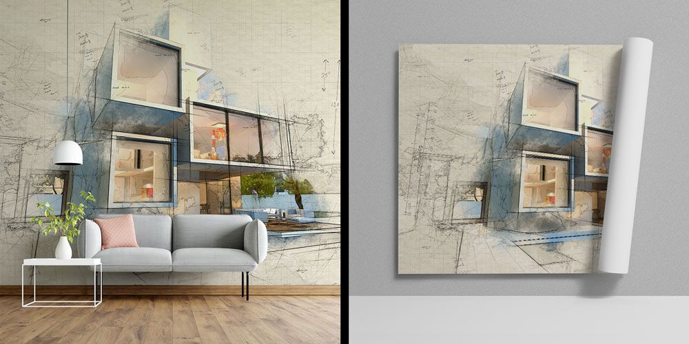 constraction-wall-art-5579-00 Mimari Çizim ve Modern Ev Tasarımı Duvar Kağıdı 5579