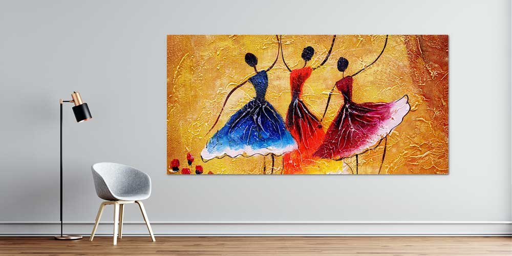 dans-studio-wall-decor-7966-01 Bu büyük ebatlı duvar dekoru zarif balerin figürleri 7966