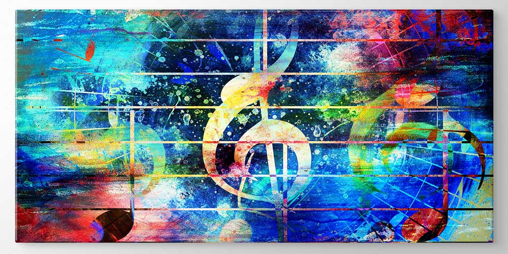 Bu büyük ebatlı duvar dekoru müzik notalarının soyut 7963