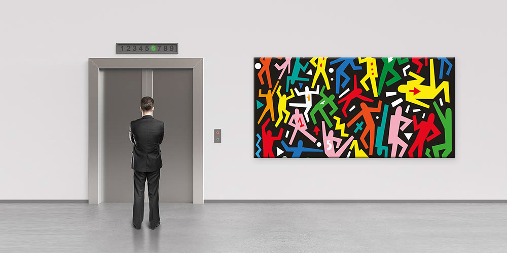 Bu büyük ebatlı duvar dekoru renkli ve enerjik 7965