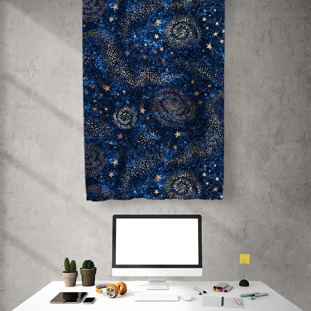 Yıldızlı Galaksi Sanat Desenli Duvar Flaması 4370