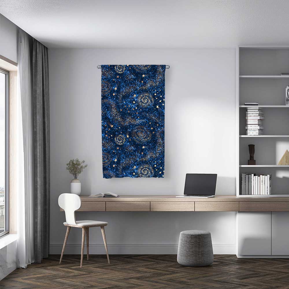 Yıldızlı Galaksi Sanat Desenli Duvar Flaması 4370