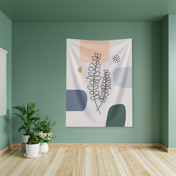 dekor-duvar-ortu-6273-04 Minimal Çizgisel Yaprak Tasarımlı Duvar Örtüsü – Modern Doğal Dekor 6273