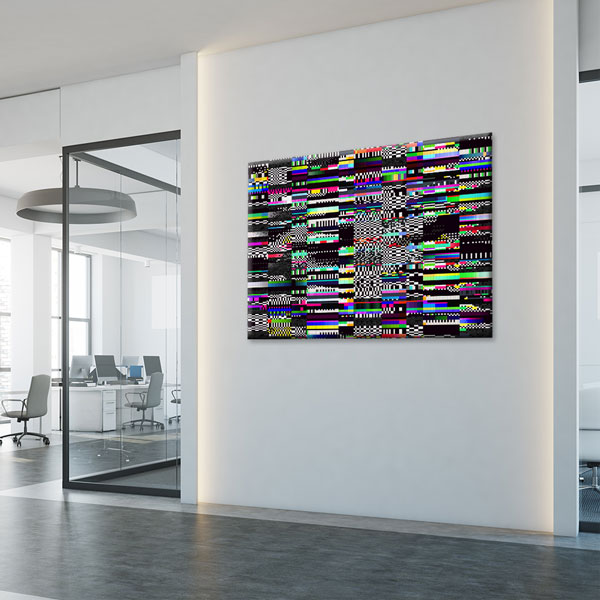 dekor-duvar-sanat-5373-03 Renkli Glitch Efektli Dijital Sanat Ofis Kanvas Tablo – 5373