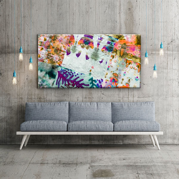 Renk Lekeleri Soyut Dekoratif Kanvas Tablo 4996